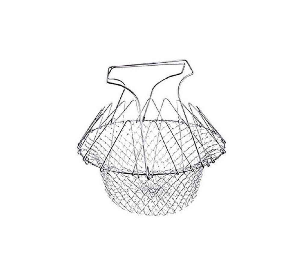 Foldable Grill for Cooking Magic Kitchen Chef Basket - Silver