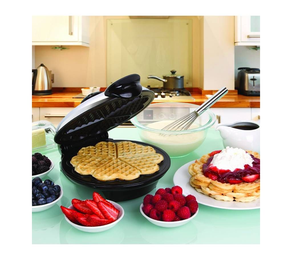Electric Heart Shape Waffle Maker KT809 - Black