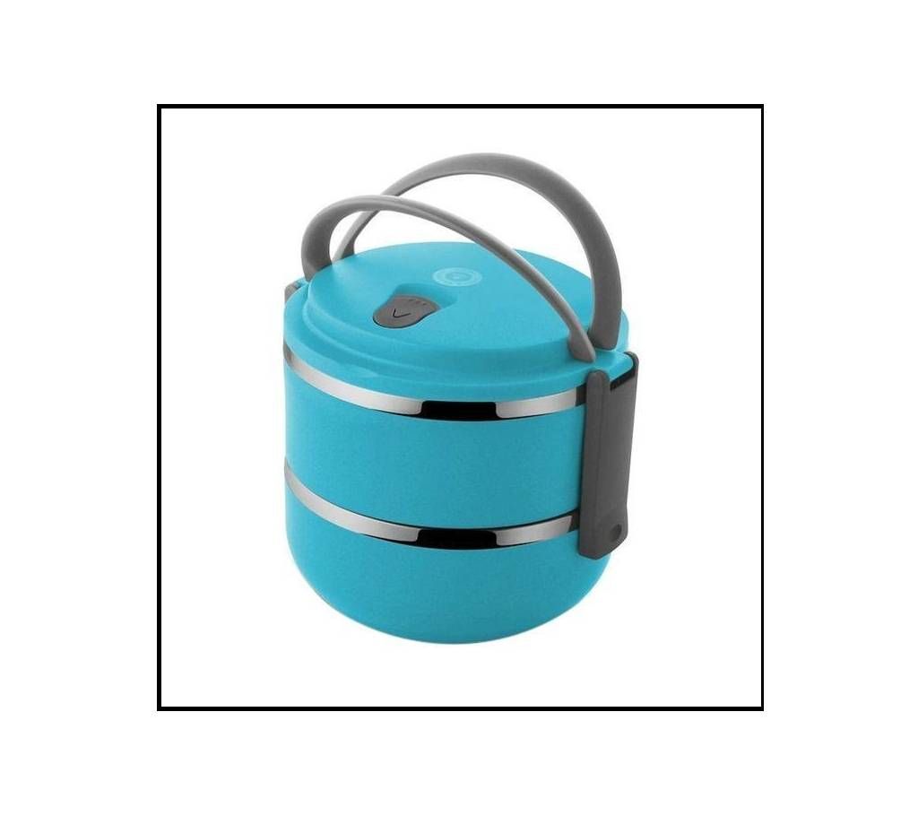 Two Layer Round Lunch Box - Blue Two Layer Round Lunch Box - Blue