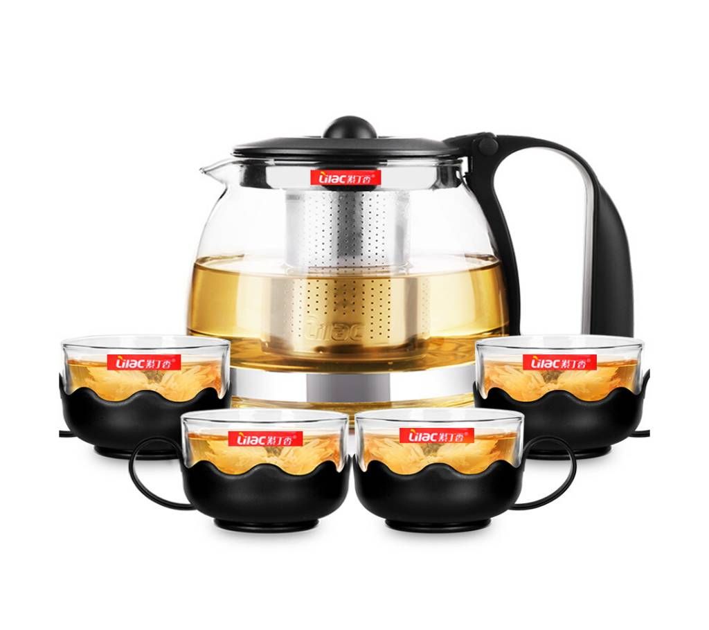 Lilac Heat-resistant Glass Teapot Tea Tea Pot Restaurant Stainless Steel Filter Kettle Tea Pot 700ml