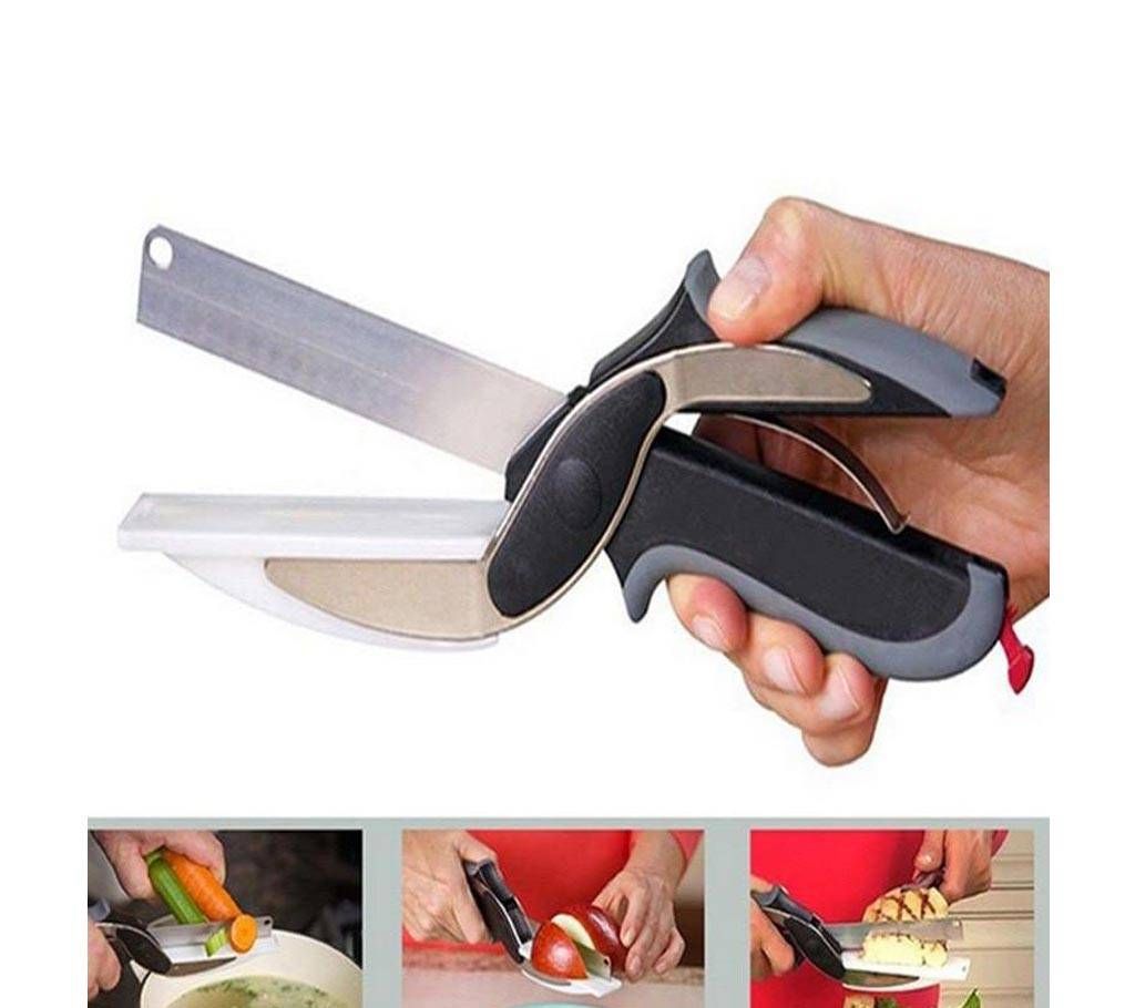 2 in 1 Stainless Steel Multi-Function Kitchen Vegetable Clever Cutter Scissor