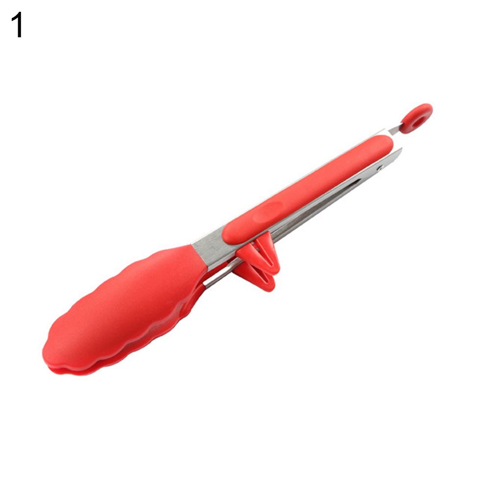 9/12inch BBQ Tong Stainless Steel Silicone Barbecue Food Clip Clamp Kitchen Tool