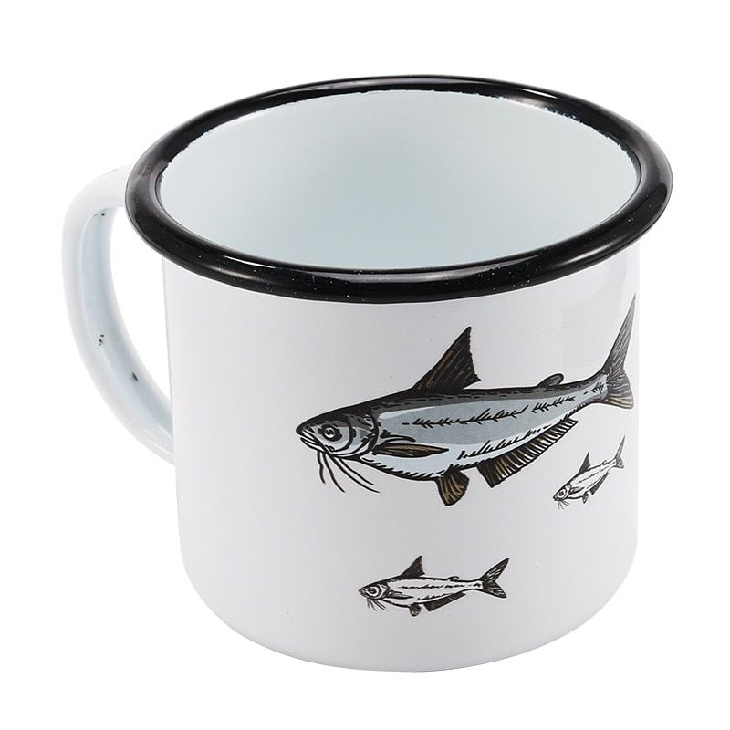 350ml Enamel Coffee Mug Creative   Breakfast Cup Black Roll Rim with Handgrip Milk Tea Cup