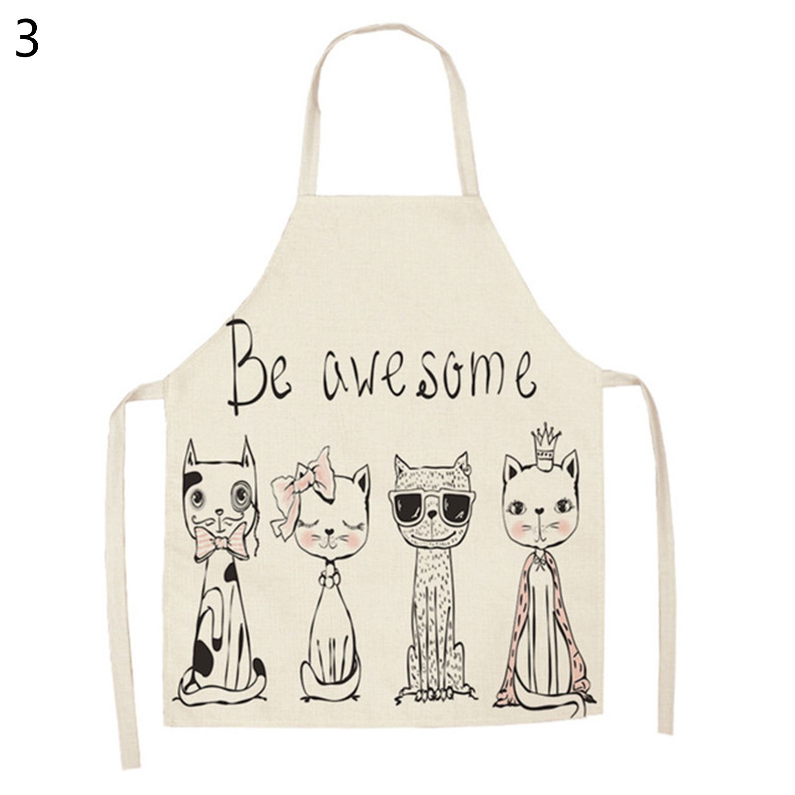 Bib Apron Soft Touch Uni Cartoon Cat Pted Cf Long Kitcn Bib