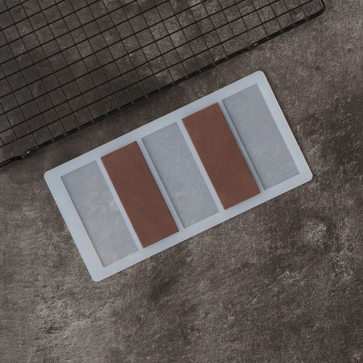 Square Shape Chocolate Stencil Mold Cake Edge Decoration Bar Stripe Shape Transfer Sheet Silicone Chablon