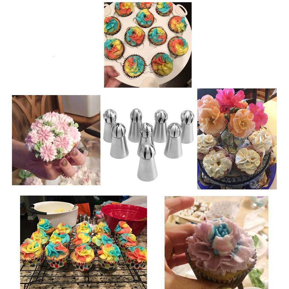 8Pcs Flower Icing Piping Nozzles Cream Pastr1y Cake DIY Baking Decorating Tool