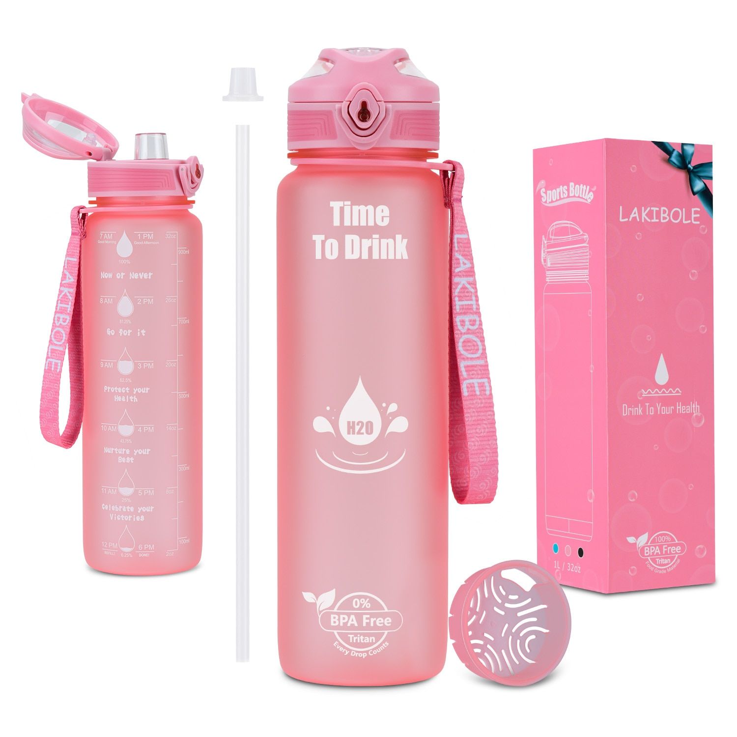 Water Bottle Sports 1000ML Bottle For Drinking With Straw  Leakproof Drinkware Plastic BPA Free  items