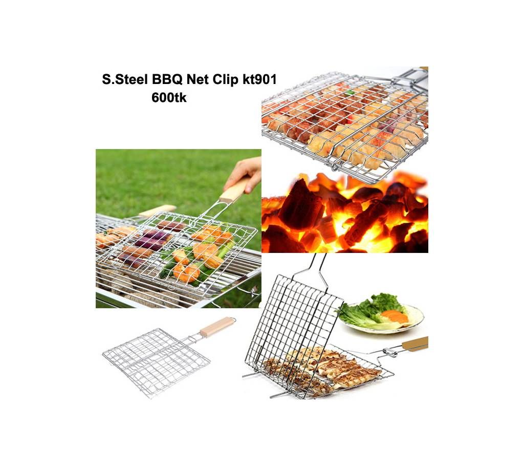 Portable BBQ Grill Net Clip - Silver