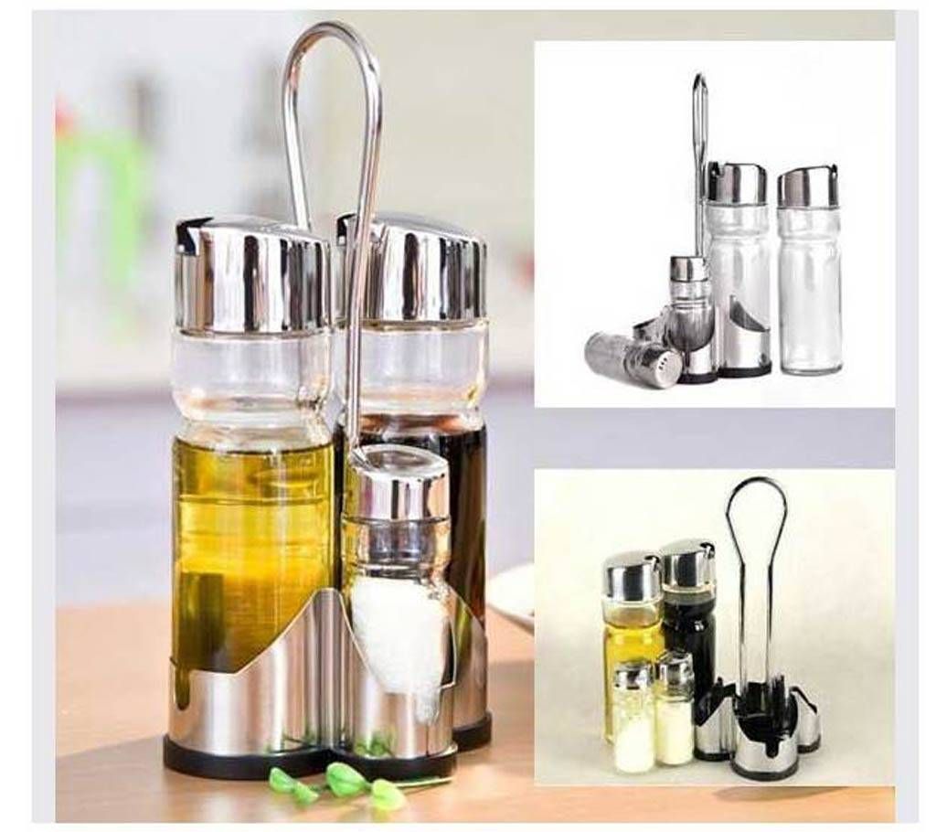 4 Pieces Spice & Oil Dispenser Set