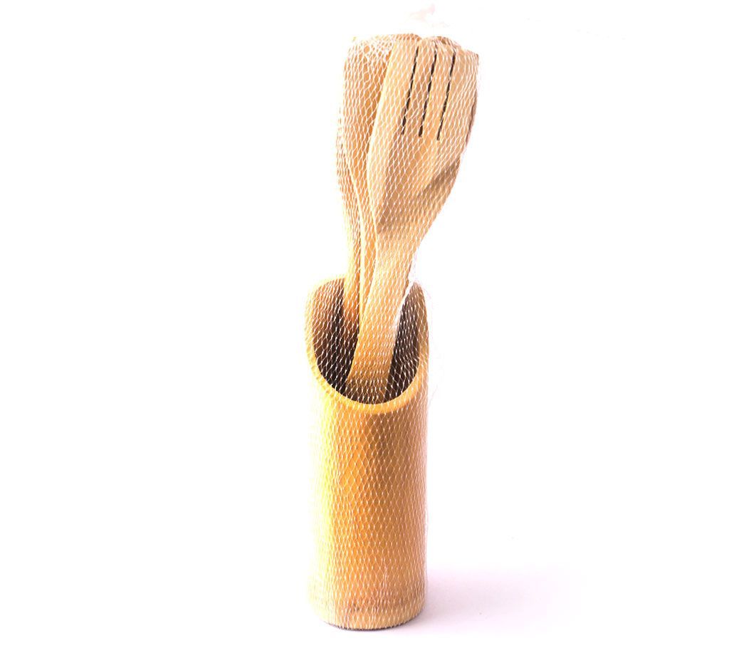 Wooden Bamboo Kitchen Spoon Set  - 4 pcs