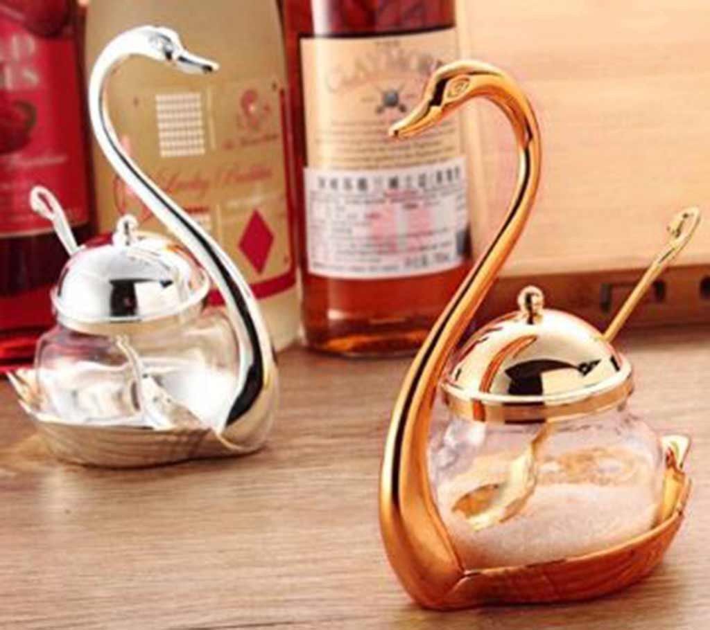 Silver Swan salt pot