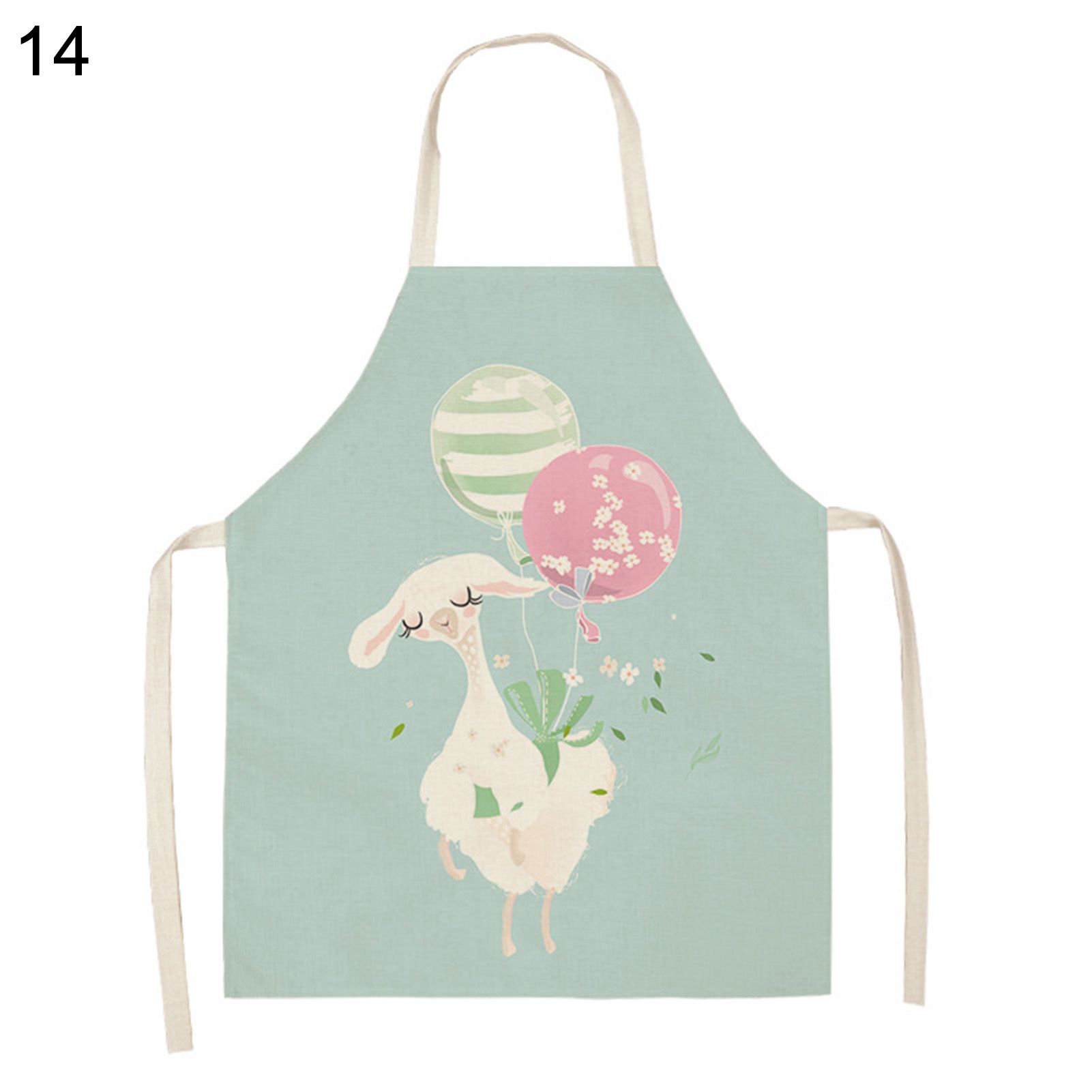 Adjustable Cute Apron Sleeveless Cartoon Practical Women Men Cooking Apron Household Supplies