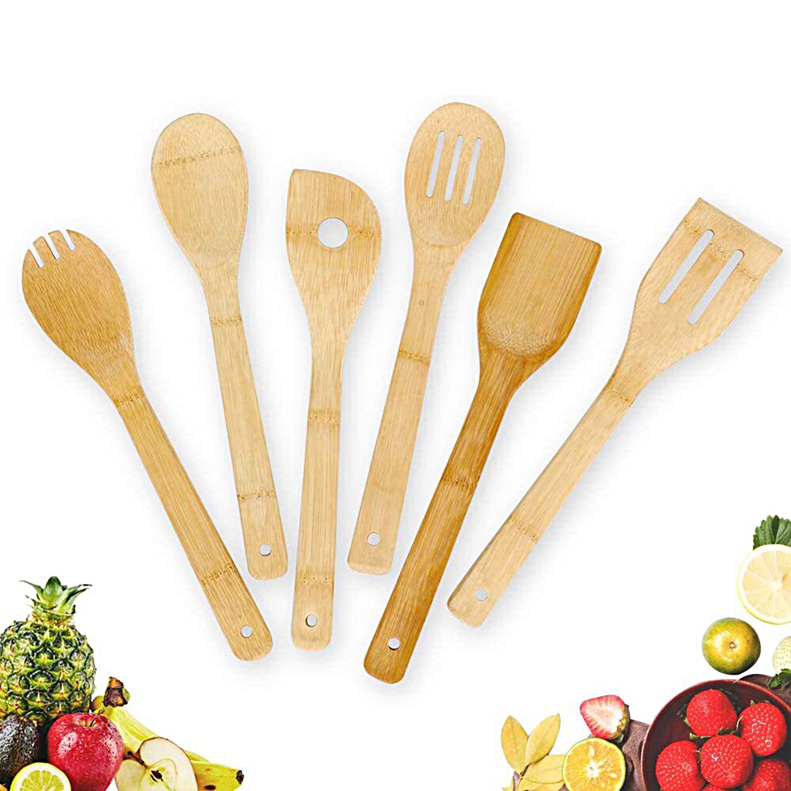 Bamboo Spatula BPA Free Dishwasher Safe Bamboo Cooking Shovel Spatula Set