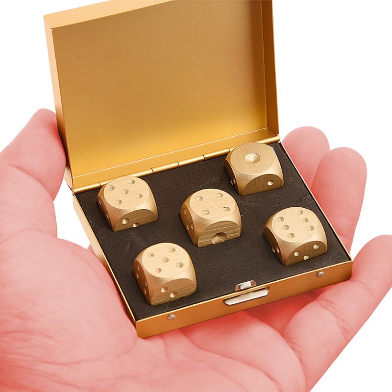 5pcs Aluminum Alloy Metal Dices Set  Dice Stones Ice Cubes Bucket Reusable