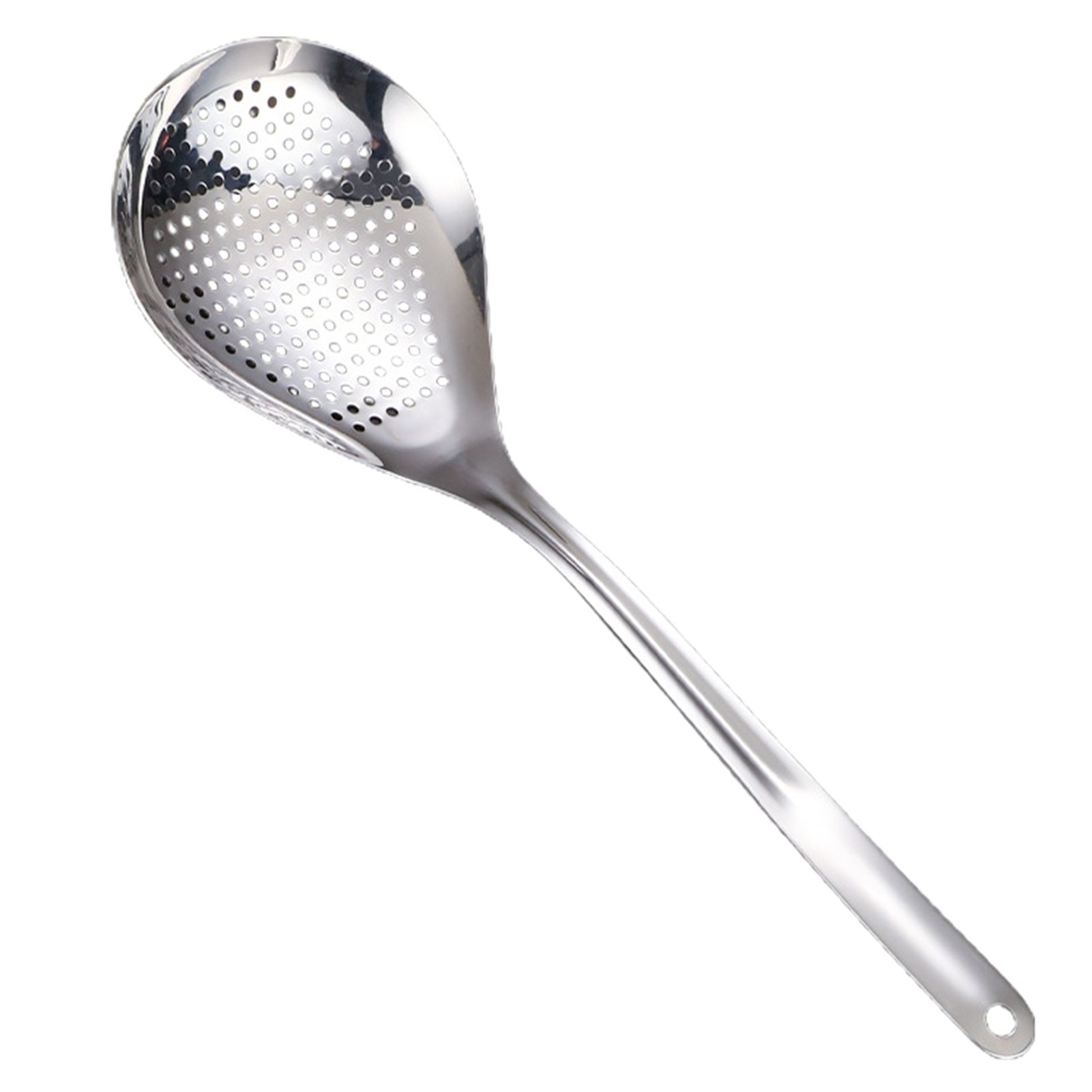 Slotted Spoon Ergonomic Handle Serving Frying Food Perforated Colander Ladle