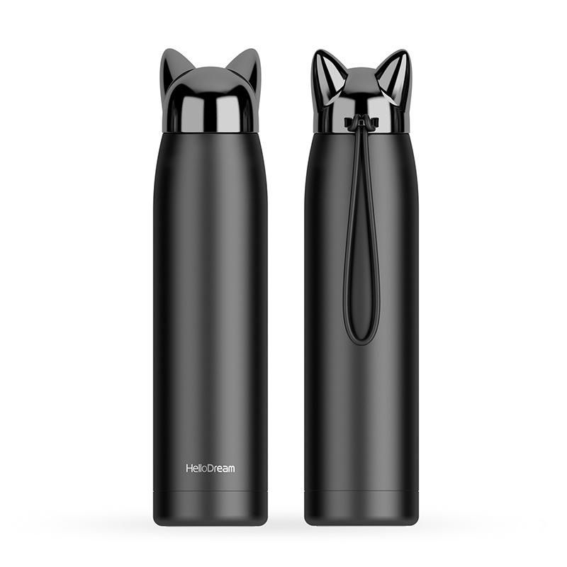 320ml Cute Cat Fox Ear Vacuum Flask Stainless Steel Insulated Coffee Tea Mug For Travel Business