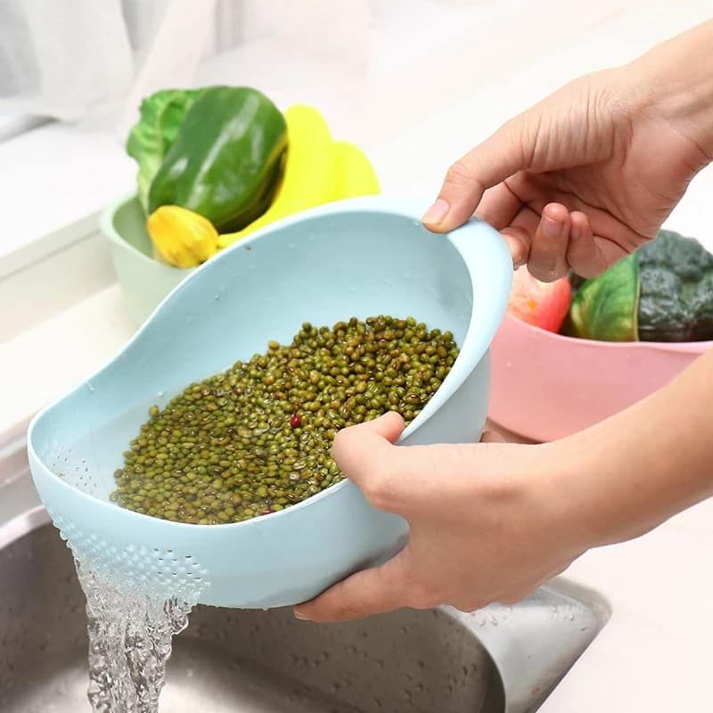 Rice Cleaning Basket/ 1 pc home kitchen plastic rice filter washing rice sieve rice drain basket washing basket with handle.