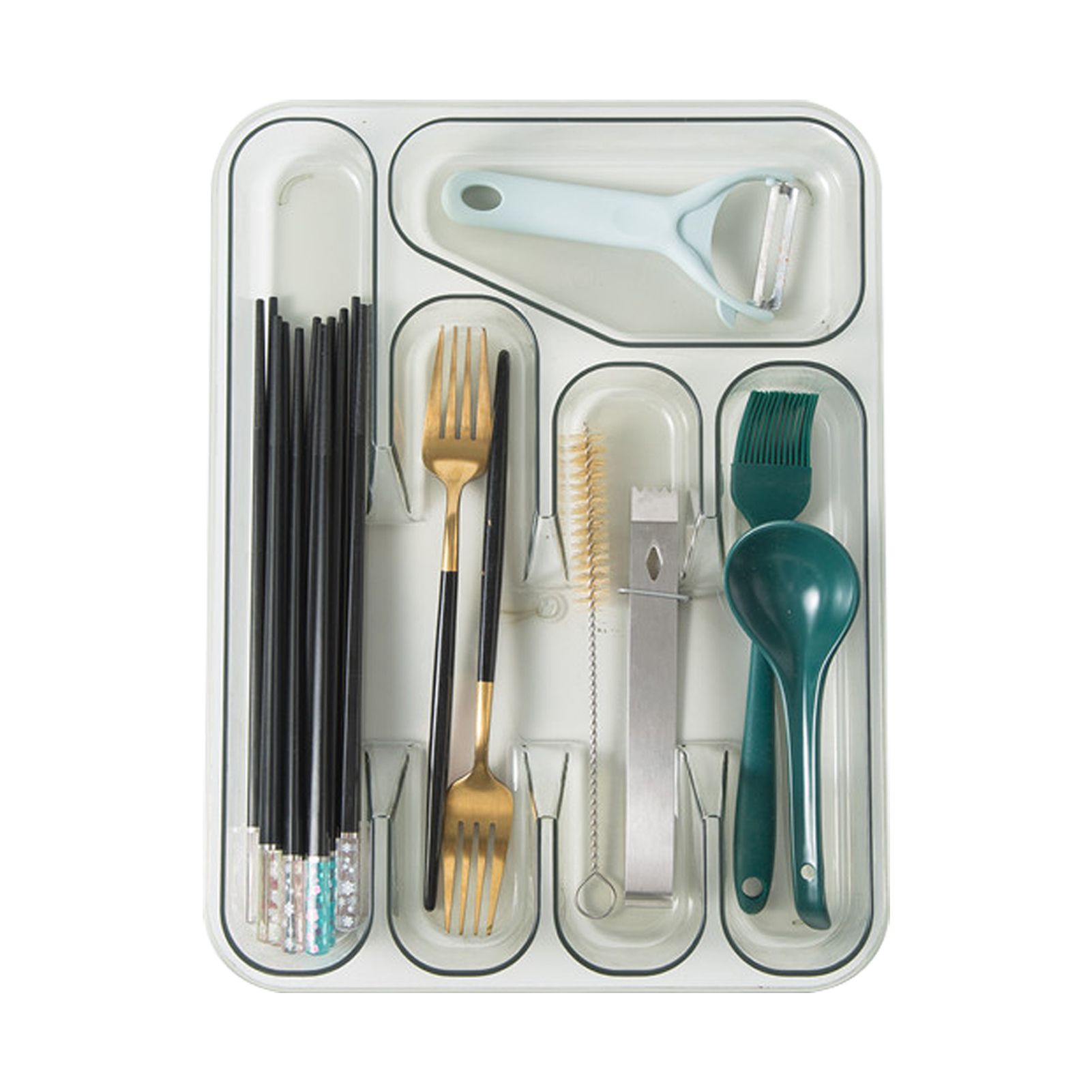 Cutlery Organizer Strong Construction Scratch-resistant High Durability Utensil Drawer Storage Tray for Kitchen