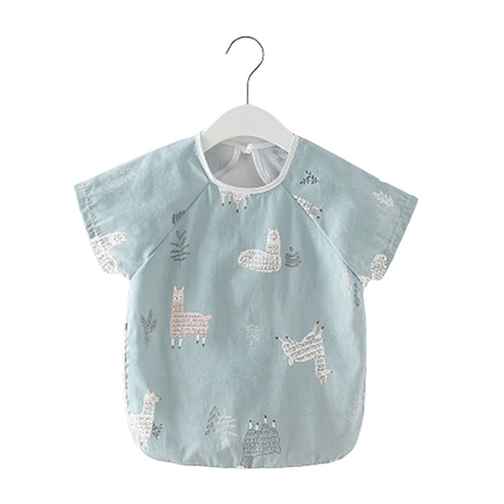 Baby Girl Boy Spring Fall Short Sleeve Cute Bib Waterproof Smock Printed Apron