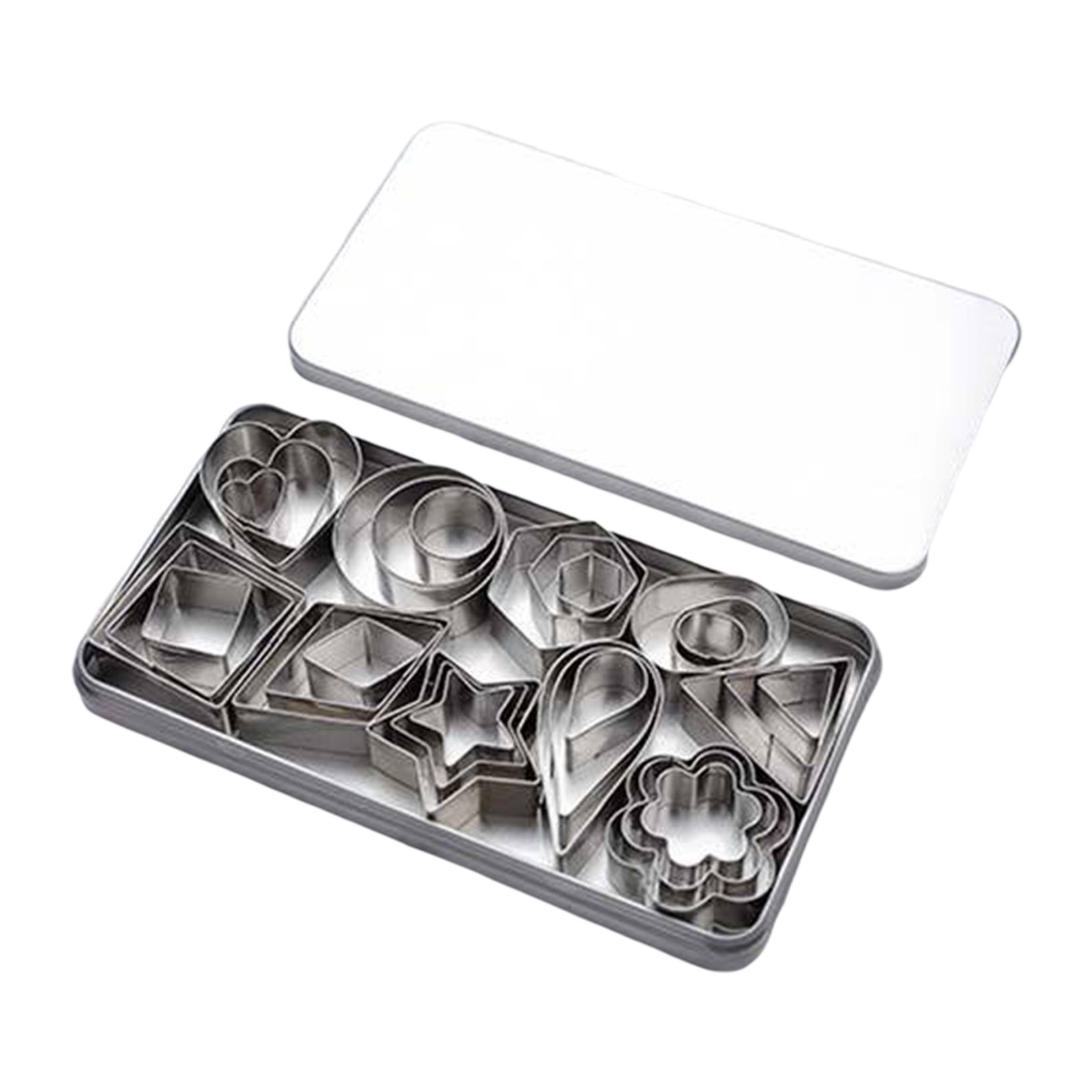 30Pcs/Set Cookie Cutter Nonstick Easy Demold Stainless Steel Mini Decorative Biscuit DIY Mold Baking Accessories