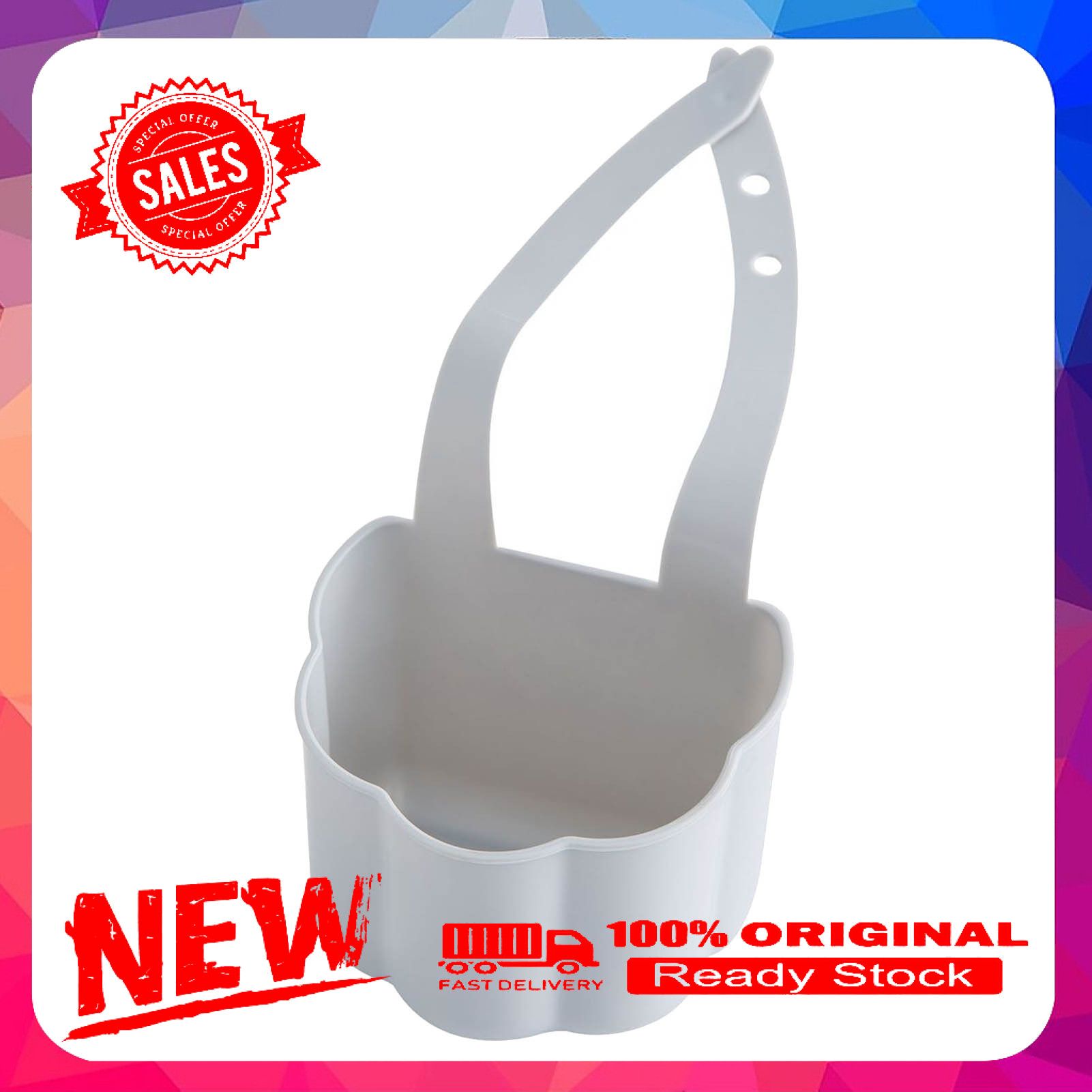 Drain Basket Multifunctional Convenient Punch-Free Hollow Snap Button Sink Storage Holder for Kitchen