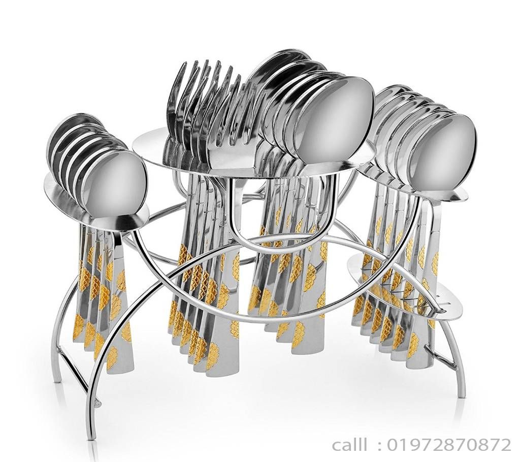 Spoons & Forks cutlery set with new Stand 24 Pcs.