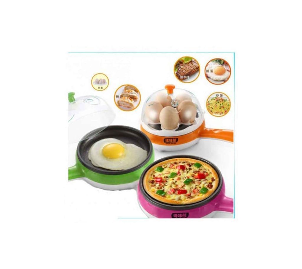 TECHICON Unique Gadget 2 In 1 Multifuctional Steaming Device Frying Egg Boiling Roasting Heating