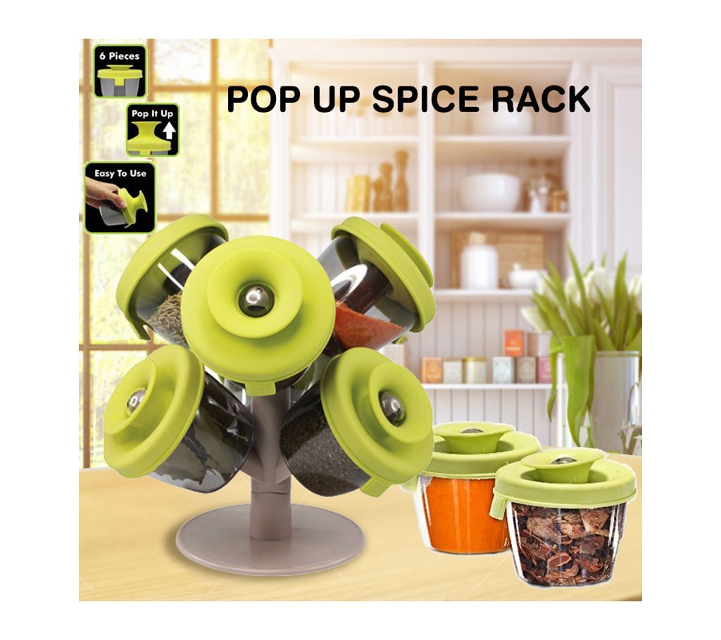Pop-up Spice Rack (6 Containers with Lids)