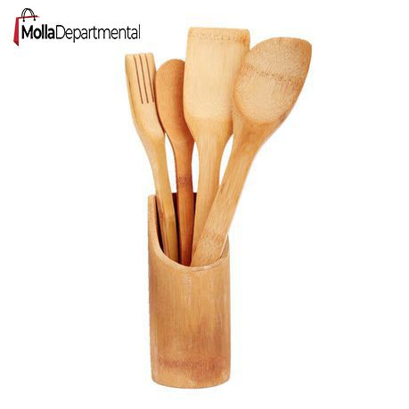 4 pcs Bamboo Kitchen Cooking Tools Utensils Set Spatulas Spoons