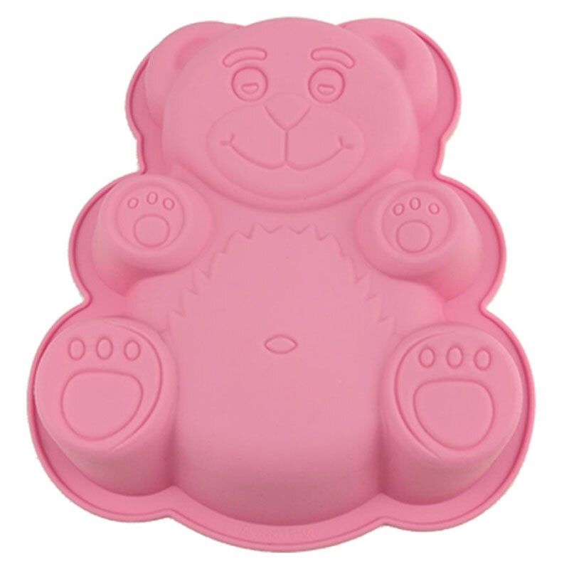 FINDKING DlY cake moulds Cartoon Bear Shape 3D Silicone Cake Mold Baking Tools Bakeware Maker Mold Tray Baking 28.5*23.5*3.5cm