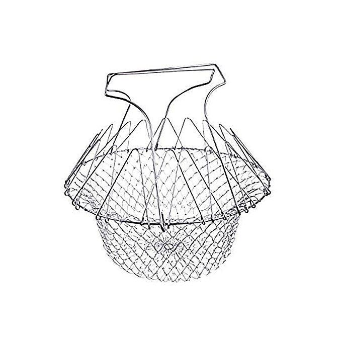 Foldable Grill Basket for Cooking - Silver