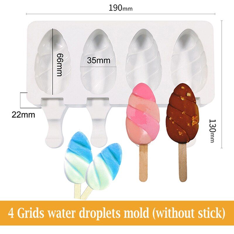 4/8 Cell Magnum Silicone Mold Silicone Ice Cream Mold Popsicle Molds DIY Ice Cream Mould Ice Pop Maker Mould Ice Tray