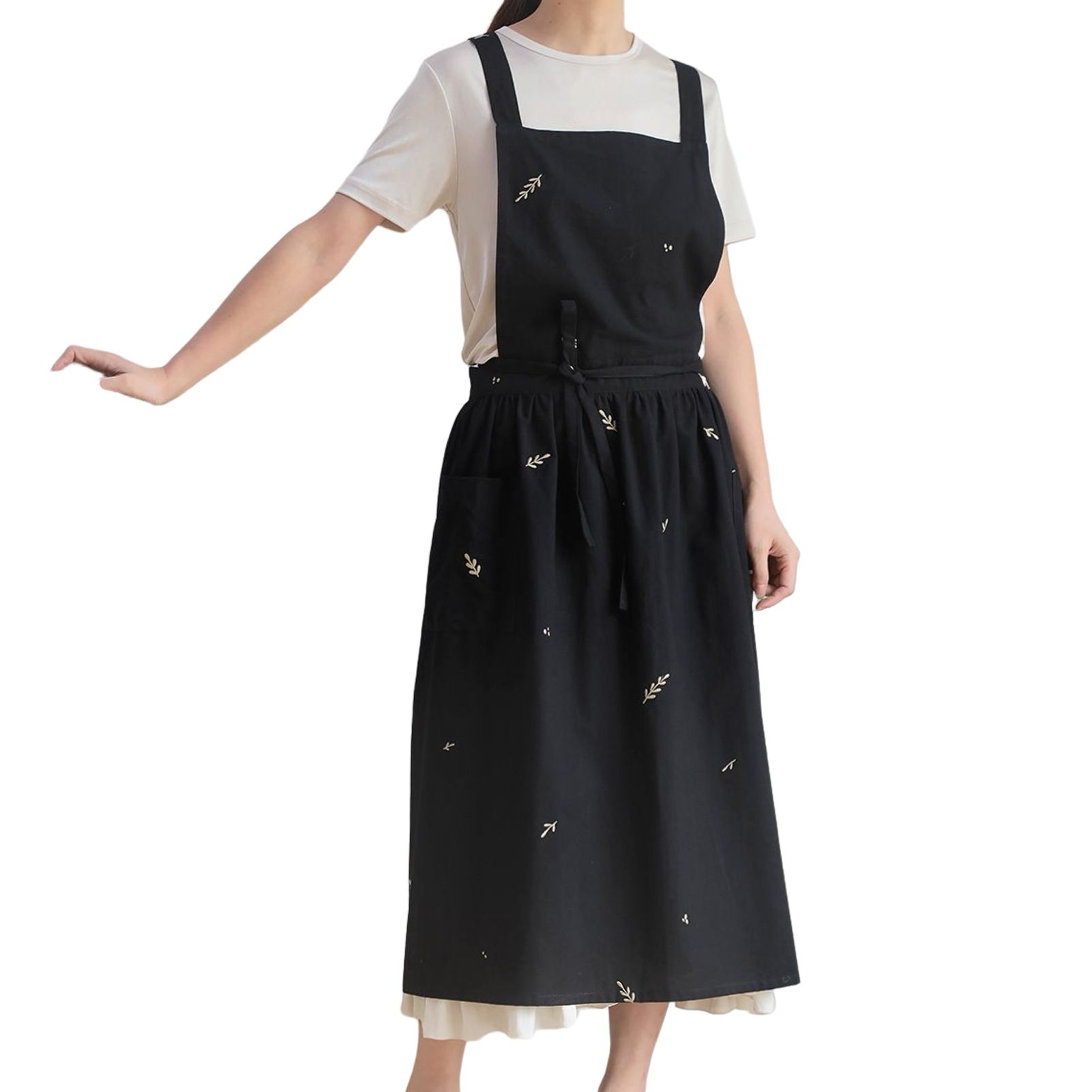 Kitchen Apron Soft-touching Creative Embroidered Kitchen Apron