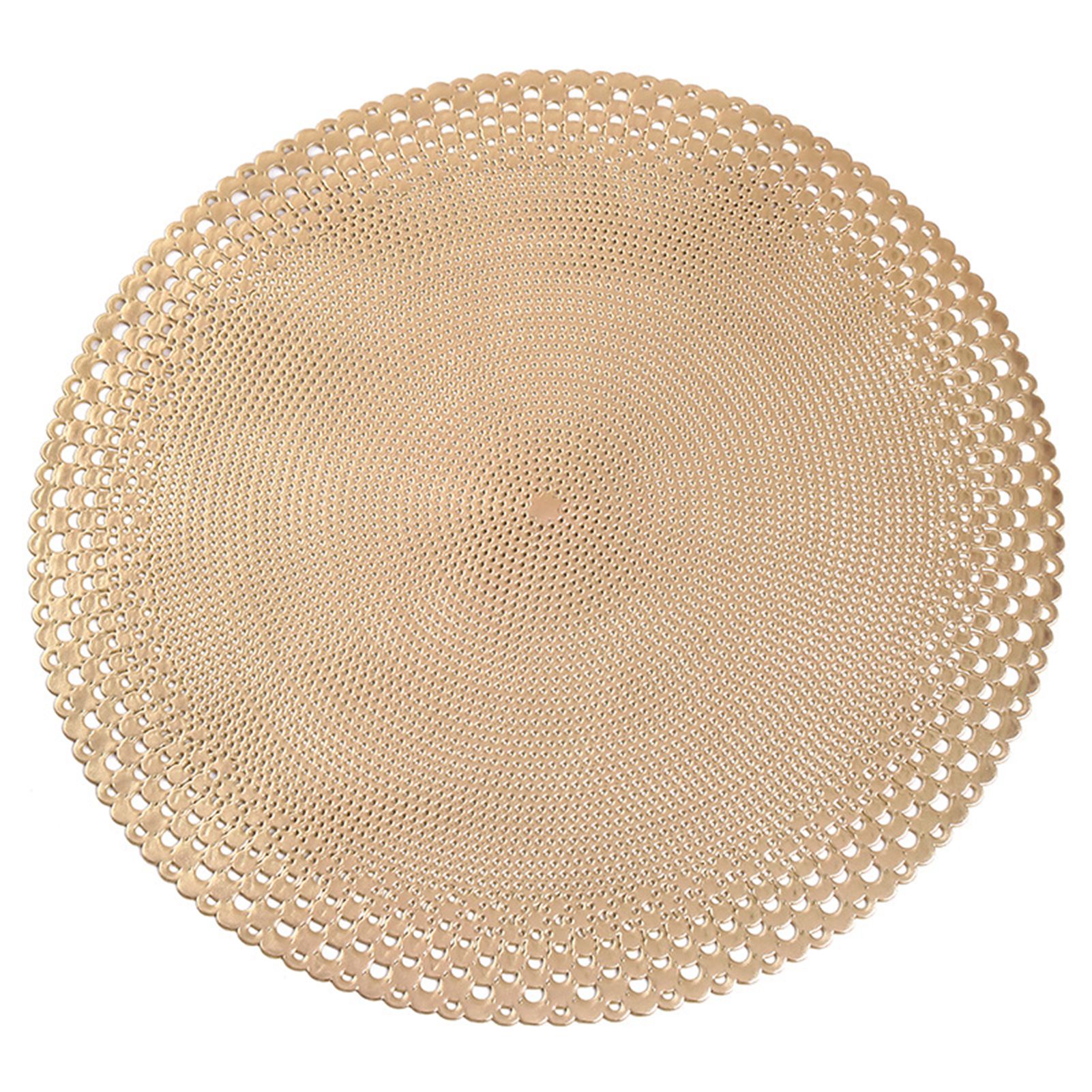 Place Mat Elastic Heat Insulation PVC Round Shape Easy to Clean Table Mat for Home