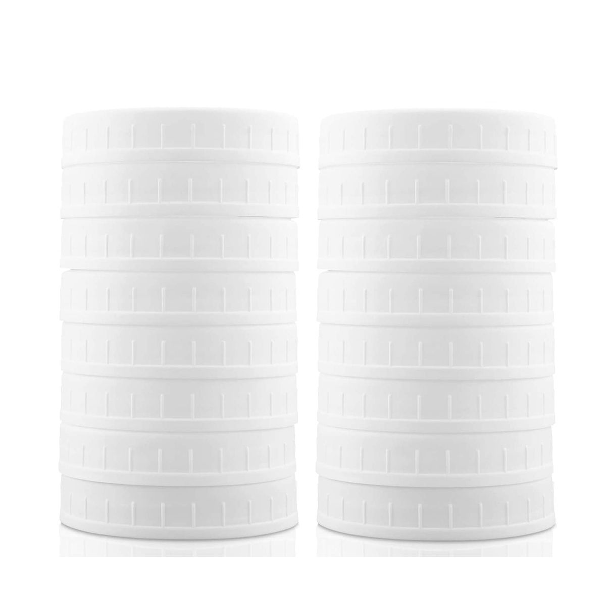 Individual 16 Pack Wide Mouth Mason Jar Lids,Plastic Storage Caps for Canning Jars,Leak-Proof and Anti-Scratch Resistant Surface