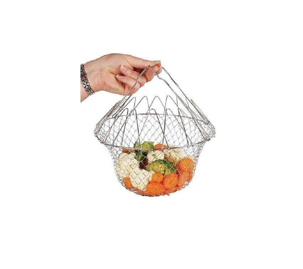 12 In 1 Stainless Steel Chef Basket Kitchen Tool - Silver