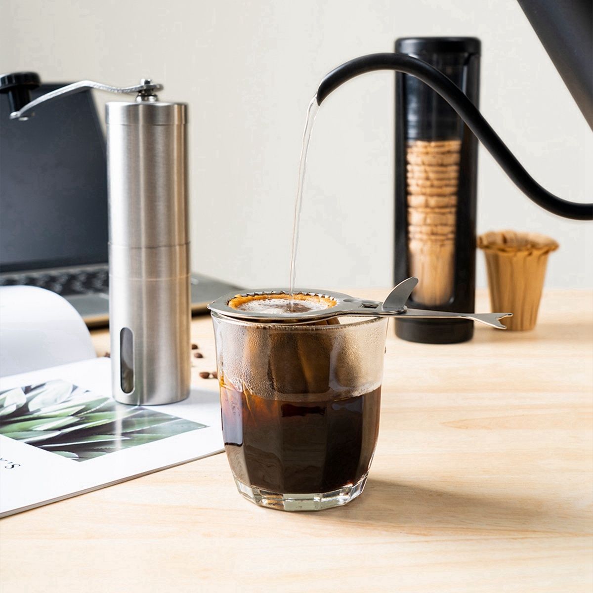 Coffee Filter Portable Drip Coffee Tea Holder Funnel Baskets Easy Clean Paperless Pour Over Cup
