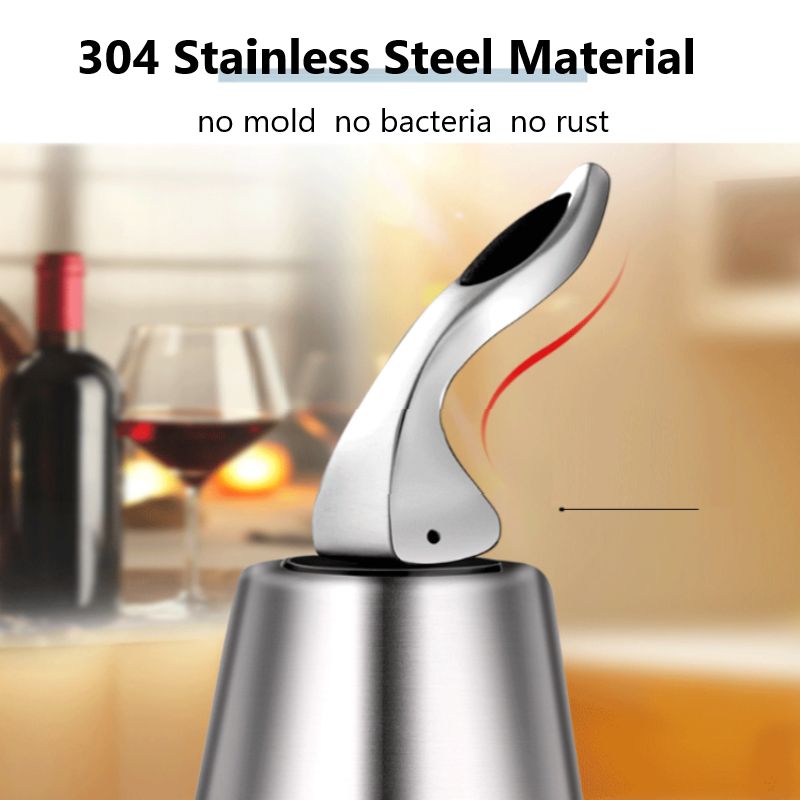 Bottle Stopper Stainless Steel Reusable Leakproof Silicone Beverage Bottle Sealer Fresh Saver Professional safety design