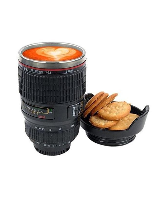 DSLR Lens Designed Mug - Black