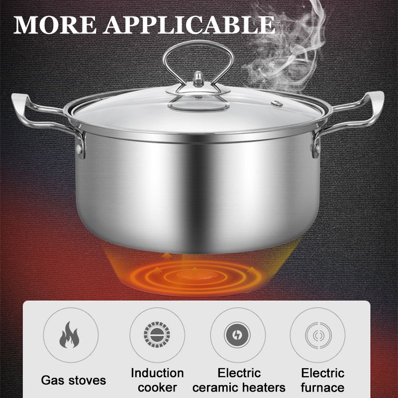 3Pcs New Stainless Steel Non-Stick Pot Soup Pot Hot Pot Frying Pan Ktichen Cookware Cooking Tool