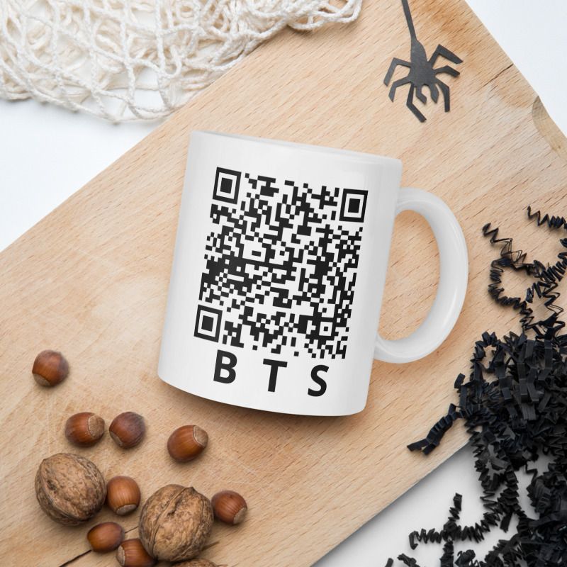 BTS MUSIC BRAND QR CODE SCANER DESIGN COFFE MUG
