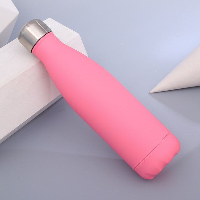 Flowers Stainless Steel Vacuum Insulated Water Bottle Flask Thermal Sports Chilly 500ML Double Wall Coke Direct Drinking Cup