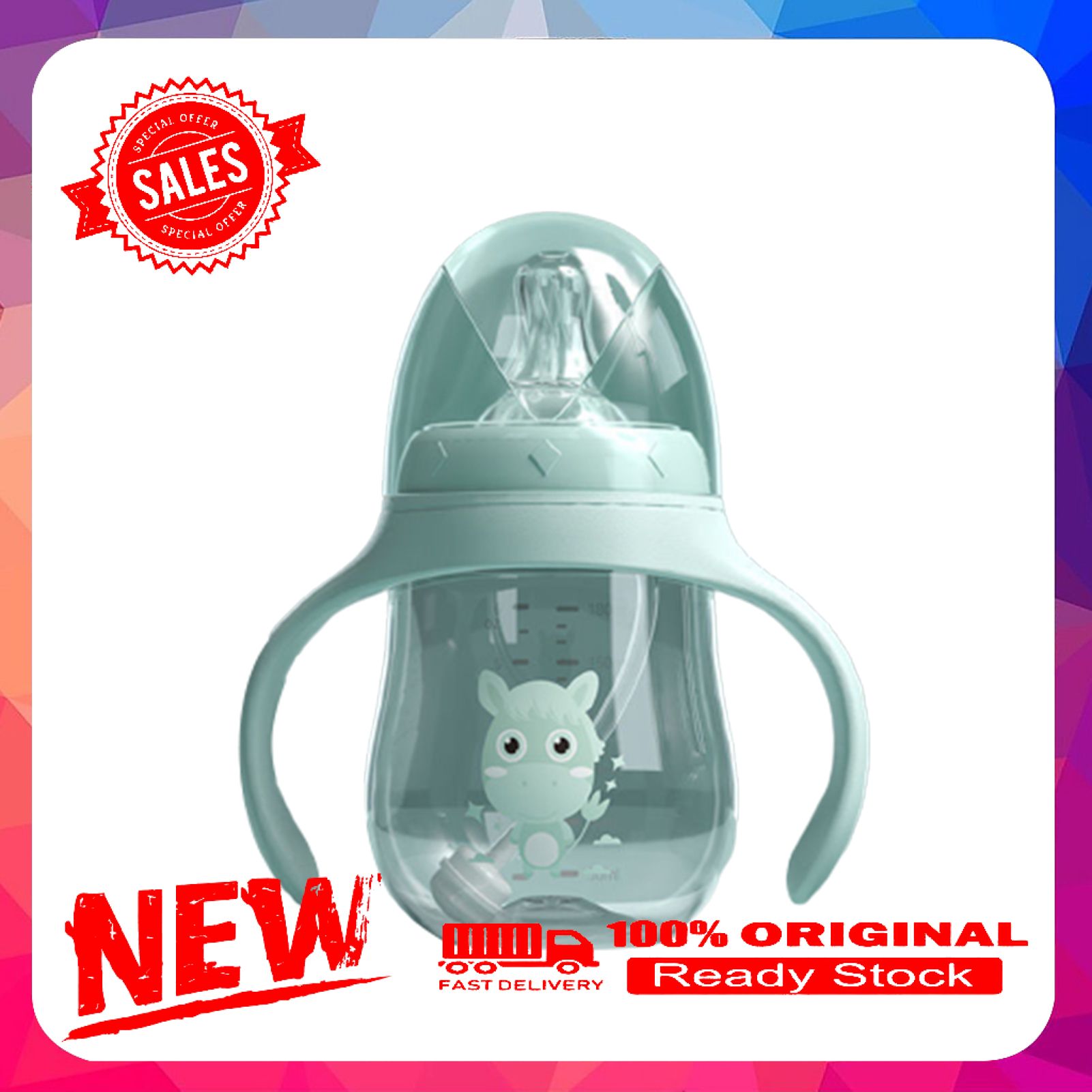 180ml/240ml/300ml Baby Bottles Lightweight Multifunctional Soft Wide-Caliber Feeding Bottle for Home