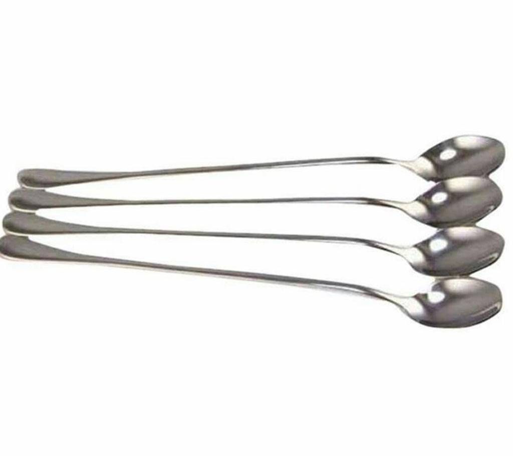 Long Handle Stainless Steel Spoon Set - 4 Pcs Set