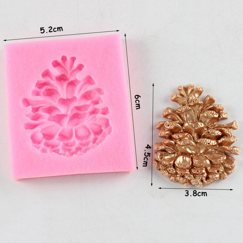 Christmas Silicone Cake Fondant Mold Pine Cone Holly Leaf Chocolate Molds DIY Party Cake Decorating Cupcake Baking Candy Mould