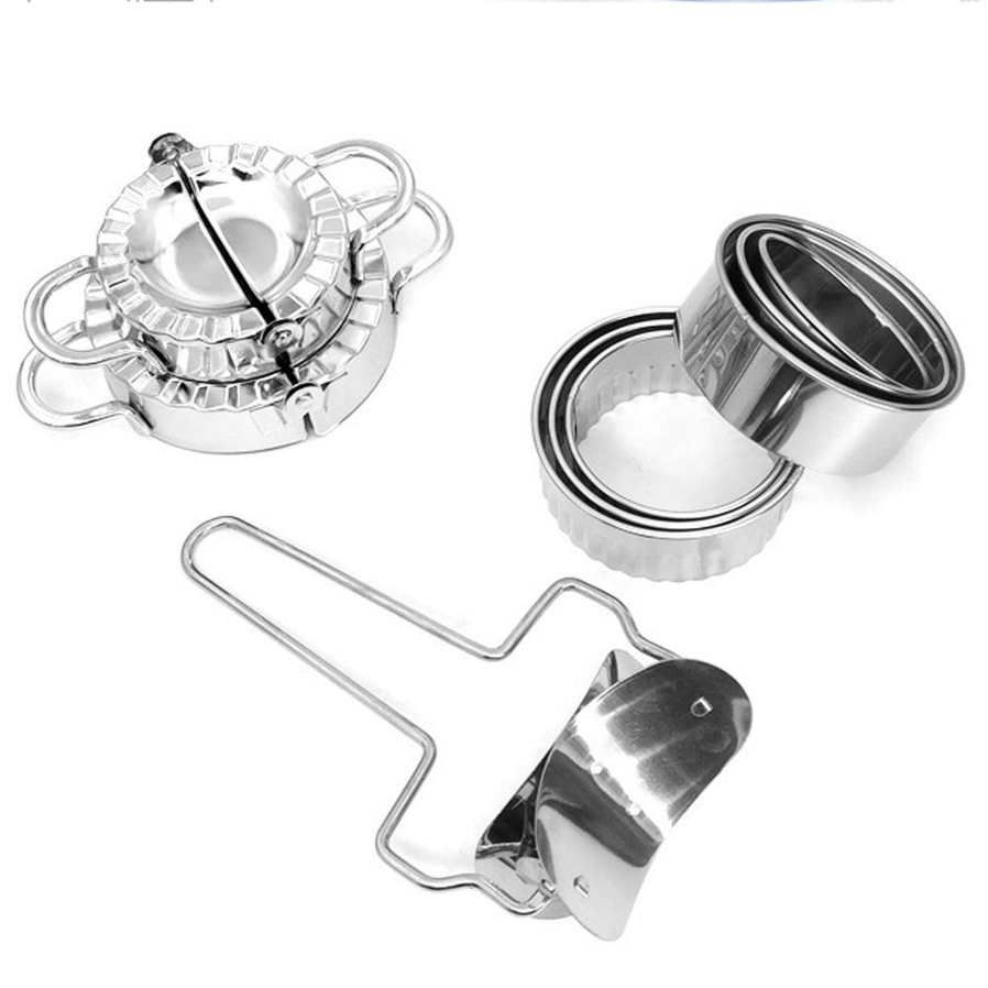 Kitchen Utensils 304 Stainless Steel Manual Dumplings Maker Mold Pastry Wrapper Set Cooking Tool