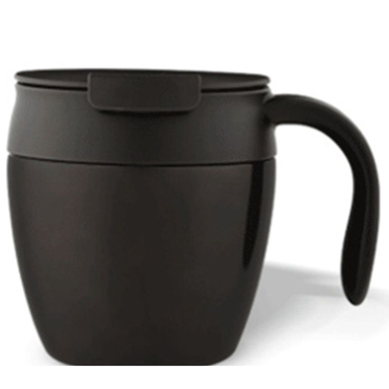 Men's and Women's Home Business Office Stainless Steel Fashion Simple Coffee Cup Heat Insulation Water Cup Black