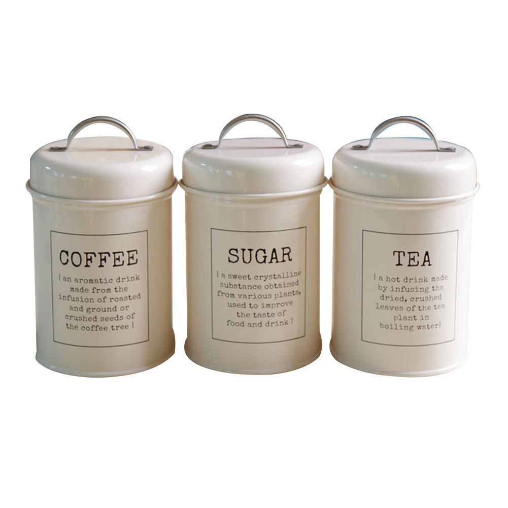 3Pcs/Set Spice Jar Sugar Coffee Tea Canister Food Storage Home Kitchen Accessory