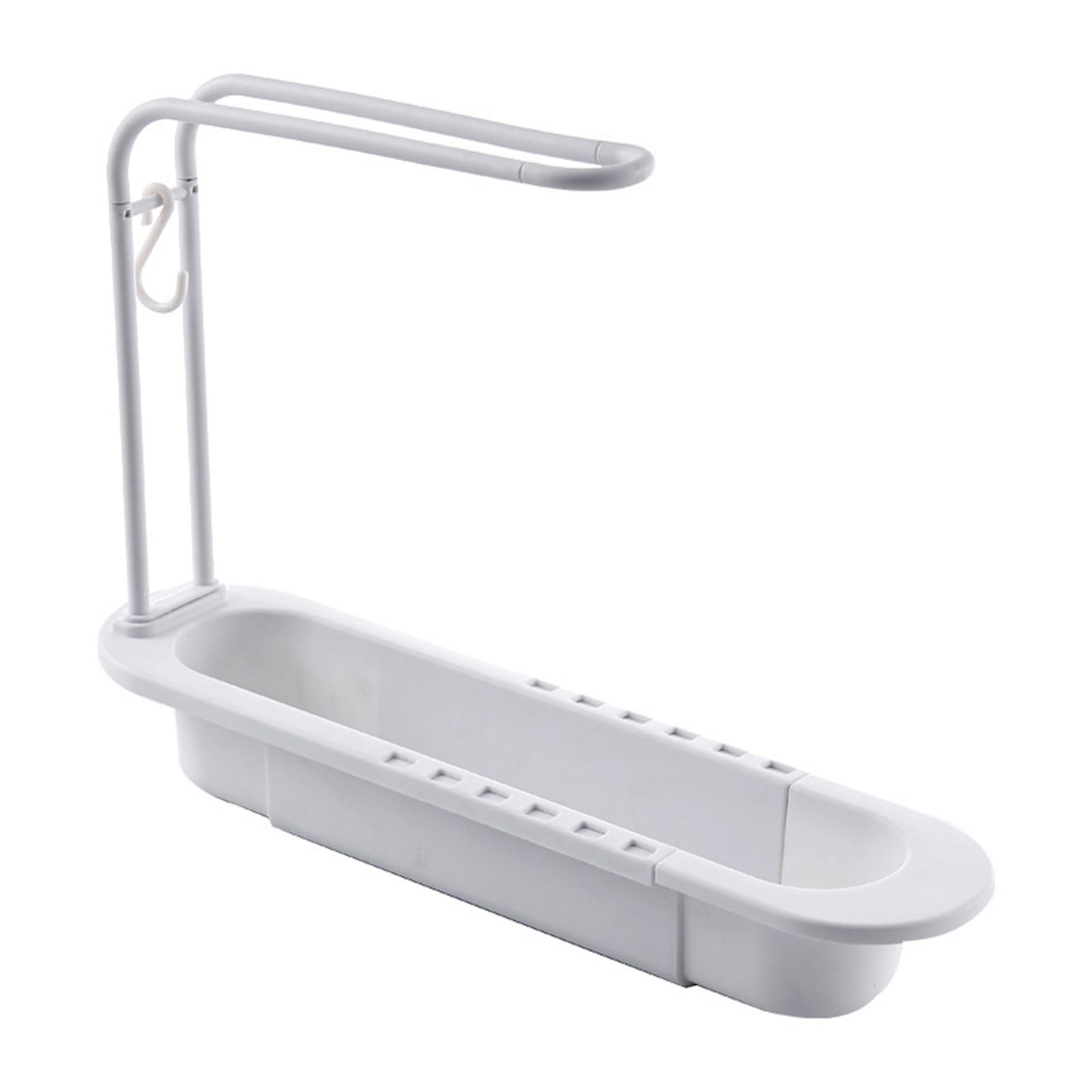 Sink Drain Shelf Double Layer Detachable Telescopic Towel Bar Draining Rack Kitchen Accessories for Home