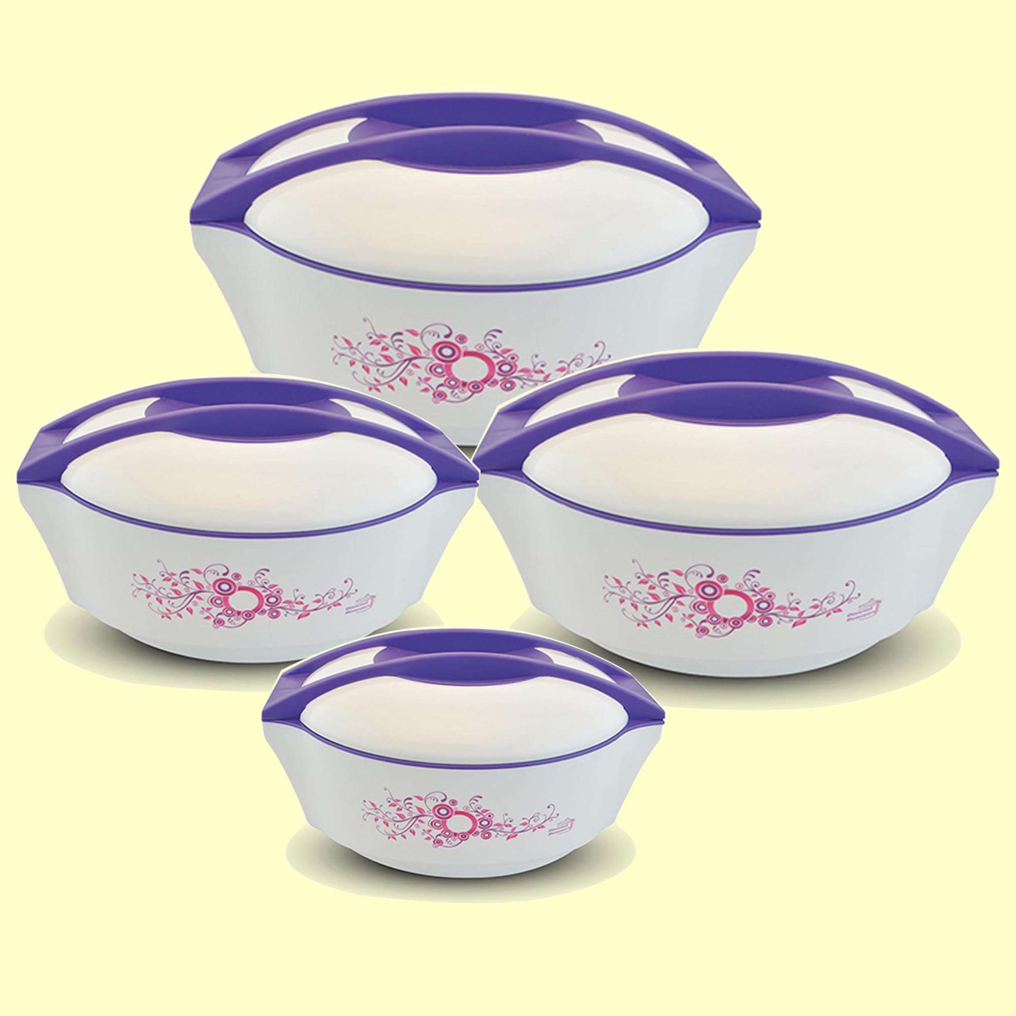 Hotpot Fantasy Lunch Box Stelo Set (4 Pcs)- Diamond Hotpot, (Size- 450 ML, 850 ML, 1500 ML, 2500 ML) , Color- WHVI,  Hotpot Tiffin Box